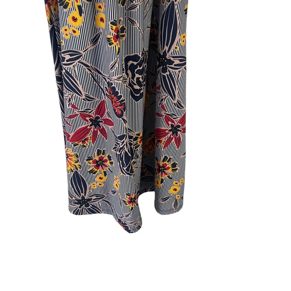 Balance Collection‎ Women's Size Medium Blue Striped Floral Knee Length Dress - Picture 3 of 8